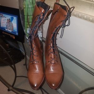 Faux leather heeled boots !!